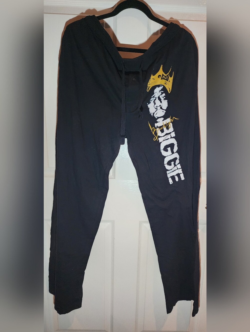 torrid Black Straight-Leg Pants with White & Gold Biggie Graphic